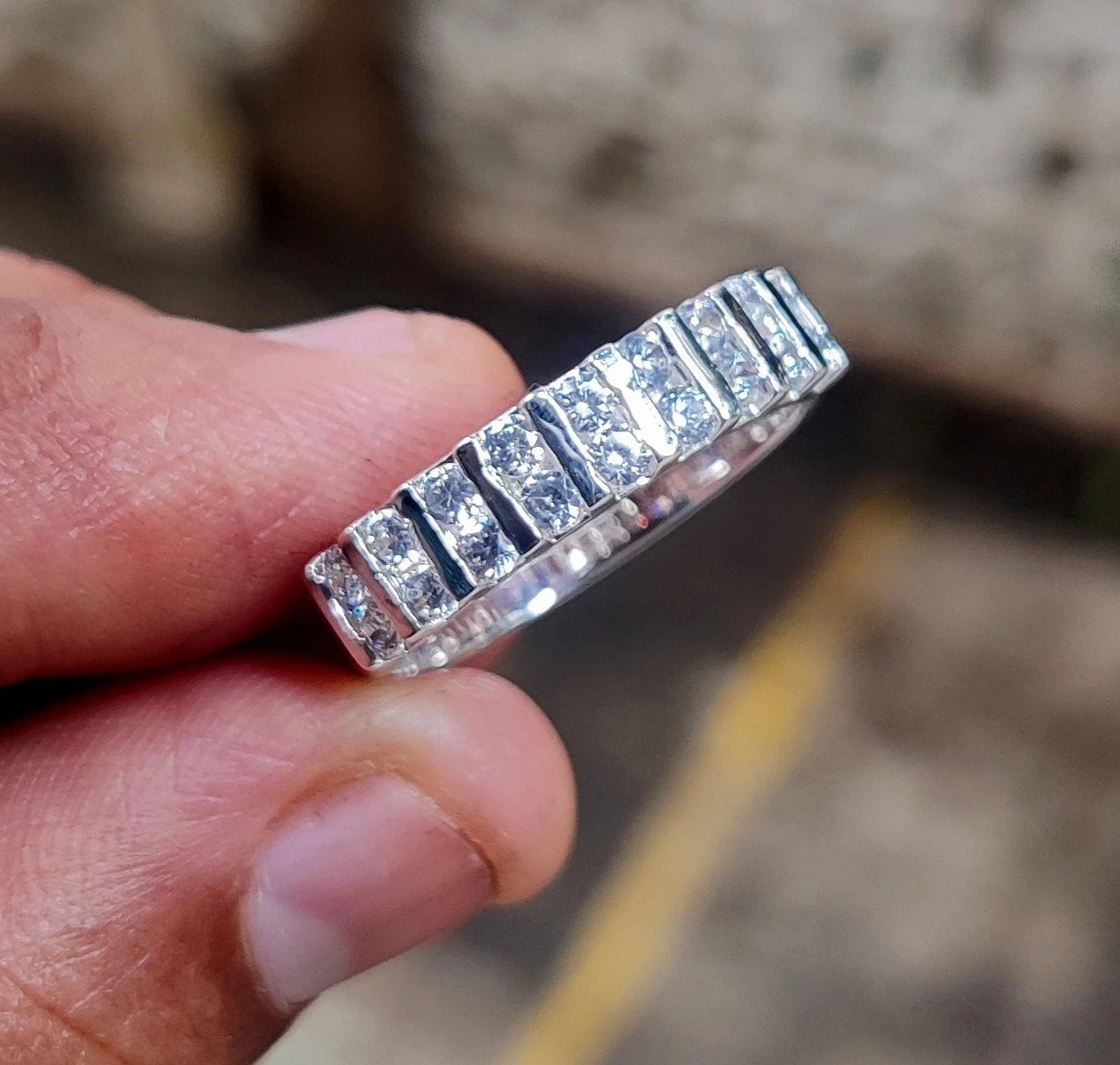 1.50 Ct Round Natural Diamond Eternity Wedding Band 14K White Gold Size 6 7 8 9