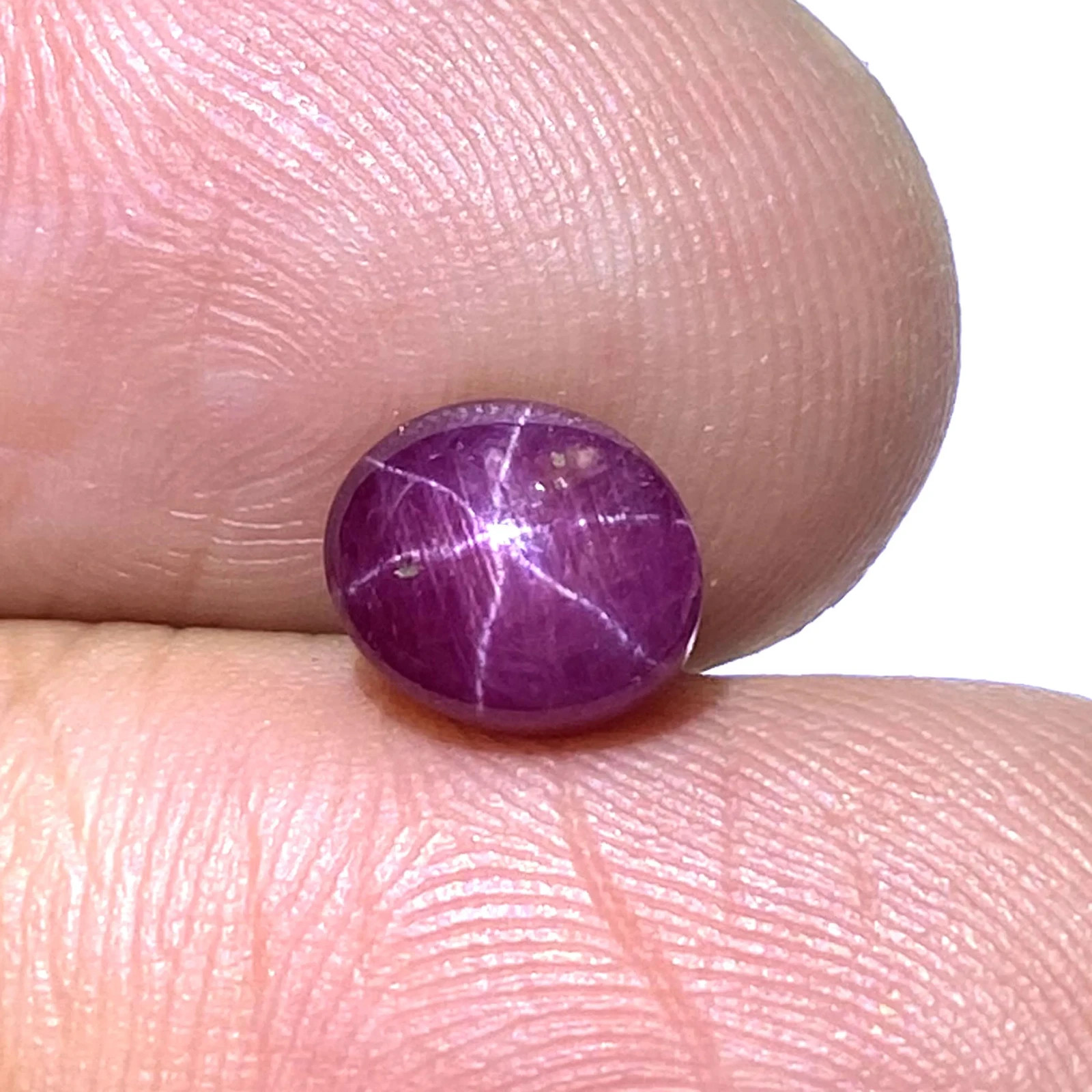 2.3 Cts Natural Six Rare Red Star Ruby Cabochon Gemstone Red Star Ruby Oval
