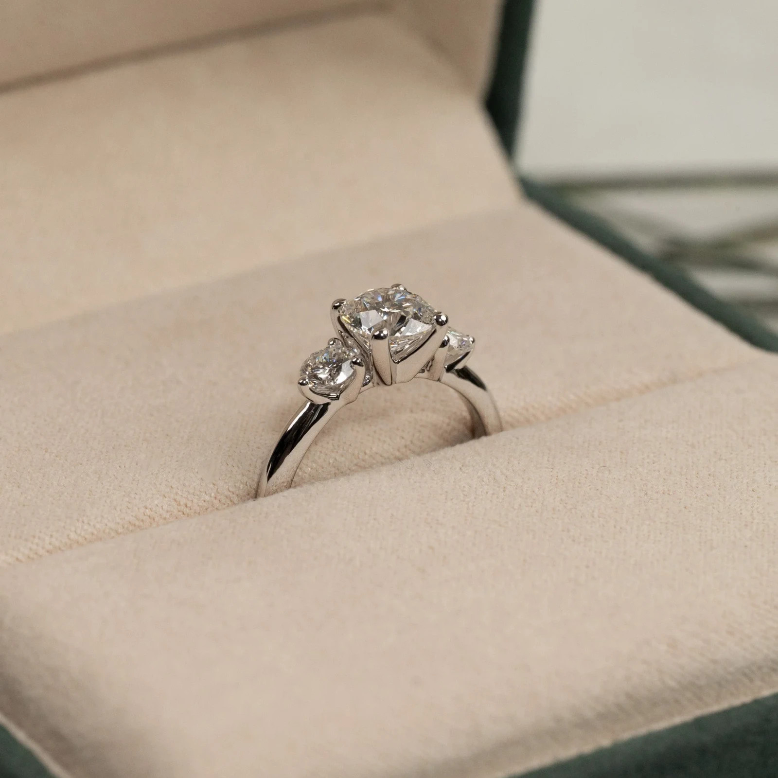 2Ct Round Lab Grown Diamond Ring 18K White Gold Classic Luxury Engagement Ring