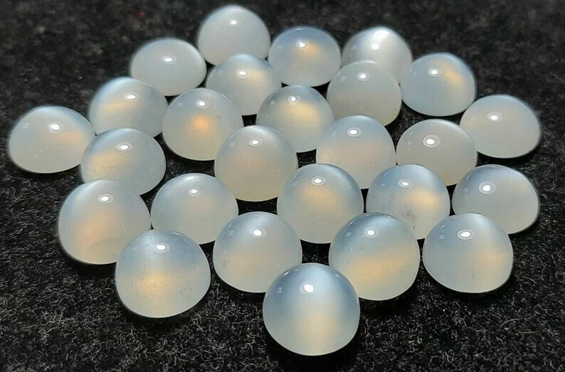 5-10 mm AAA+ Natural White Moonstone Cabochon Round Gemstone For Jewelry Making