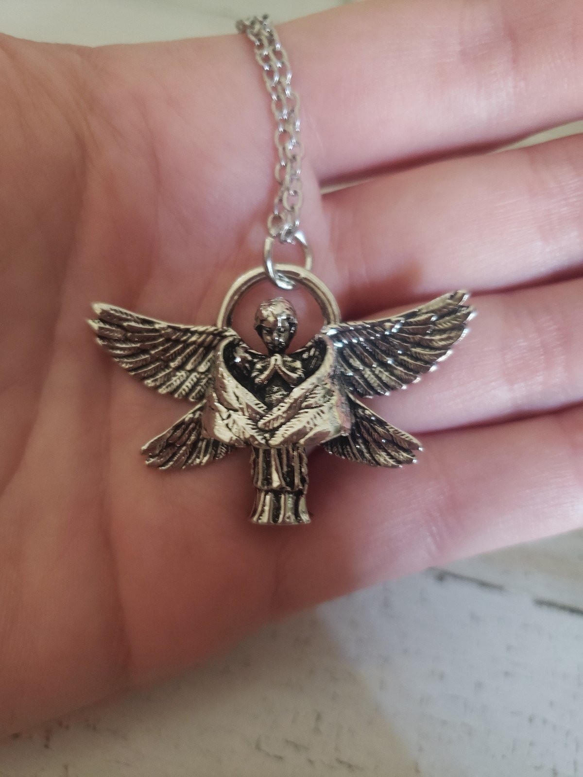 Angel necklace child love kid jewelry baby cute men man women woman gift spirit