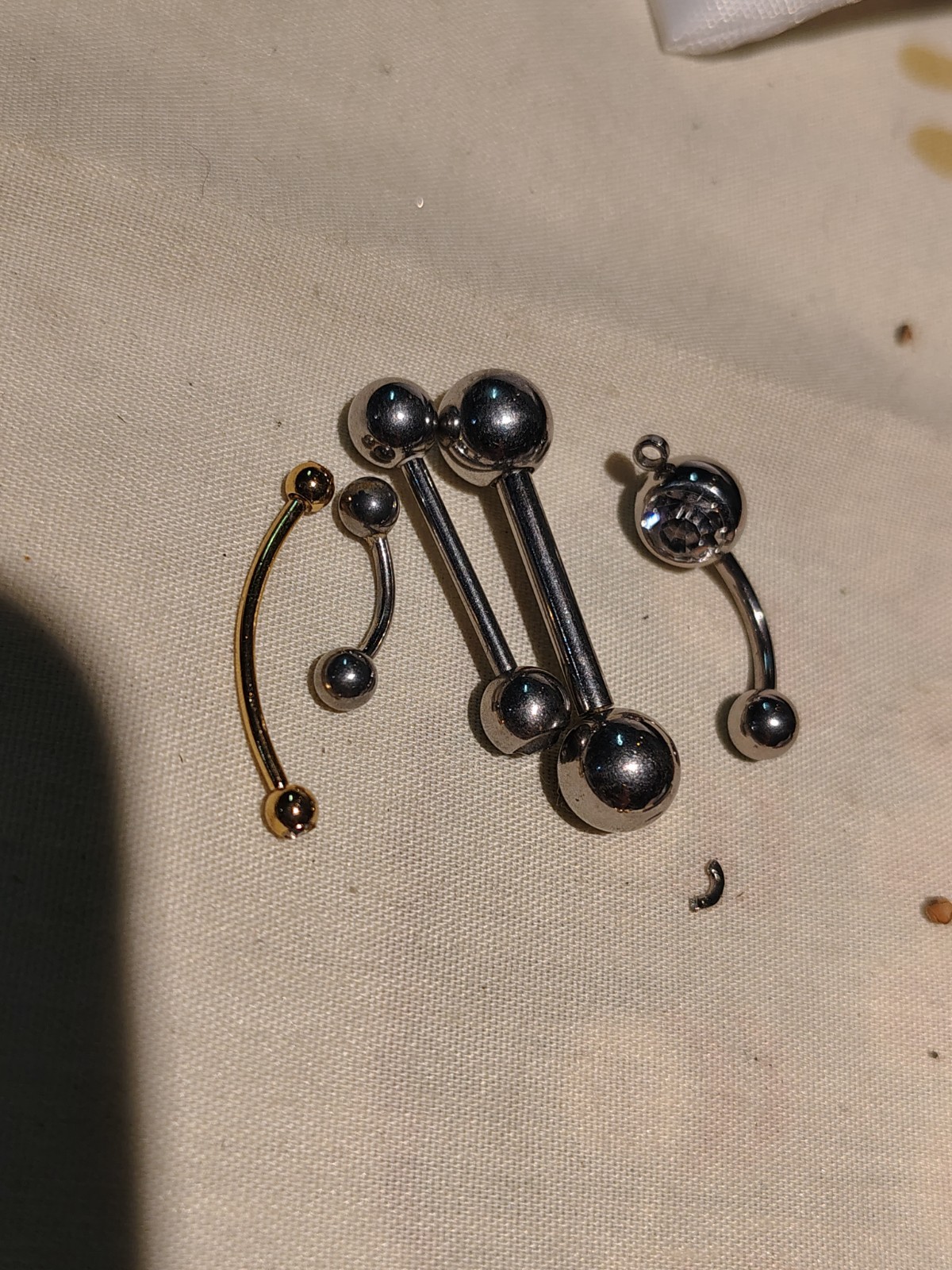 Surgical Steel Curved Barbell Lot Ball Closure Silver/Gold Eyebrow Navel Tongue