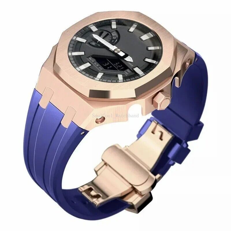 Gen 5th Metal Watch Bezel Case Mod Kit With Rubber Band For Casioak GA 2100/2110