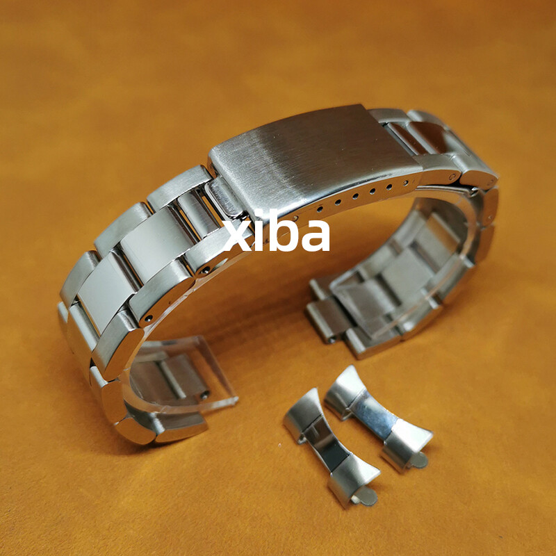 13mm 17-21mm Curved End Metal Bracelet Stainless Steel Watch Strap Band Unisex