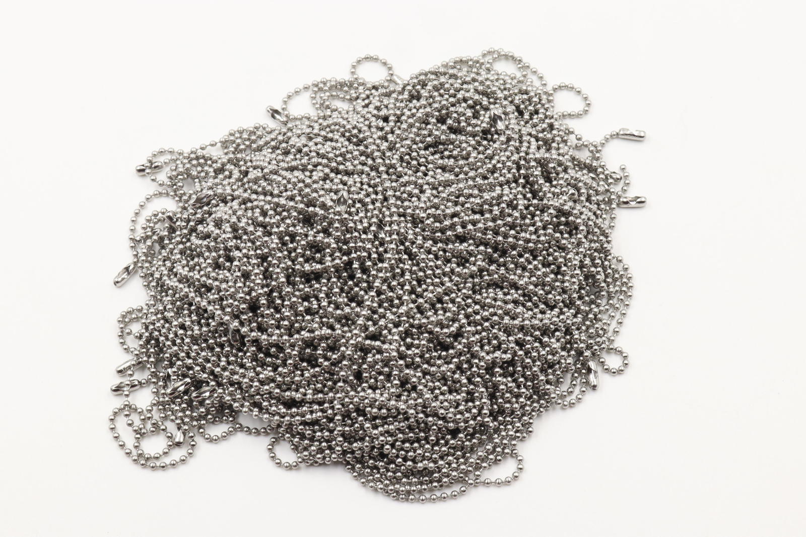 27″ Inch Stainless Steel #3 2.4mm Diameter Ball Chain Made in USA – Pack of 100