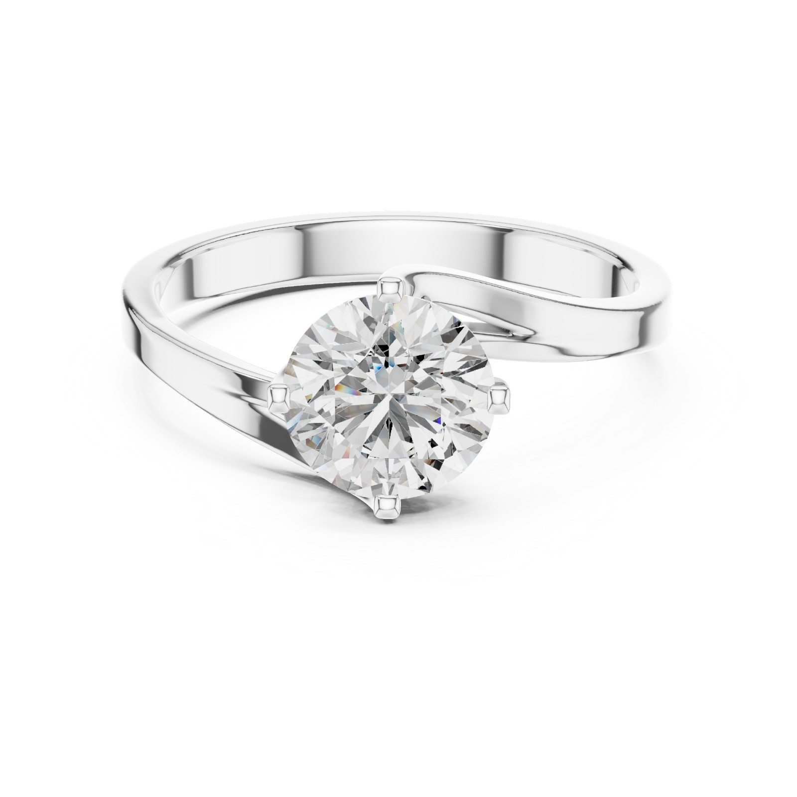 1 Ct Lab Grown Diamond IGI Certified Engagement Wedding Gold Ring 14 K F VVS