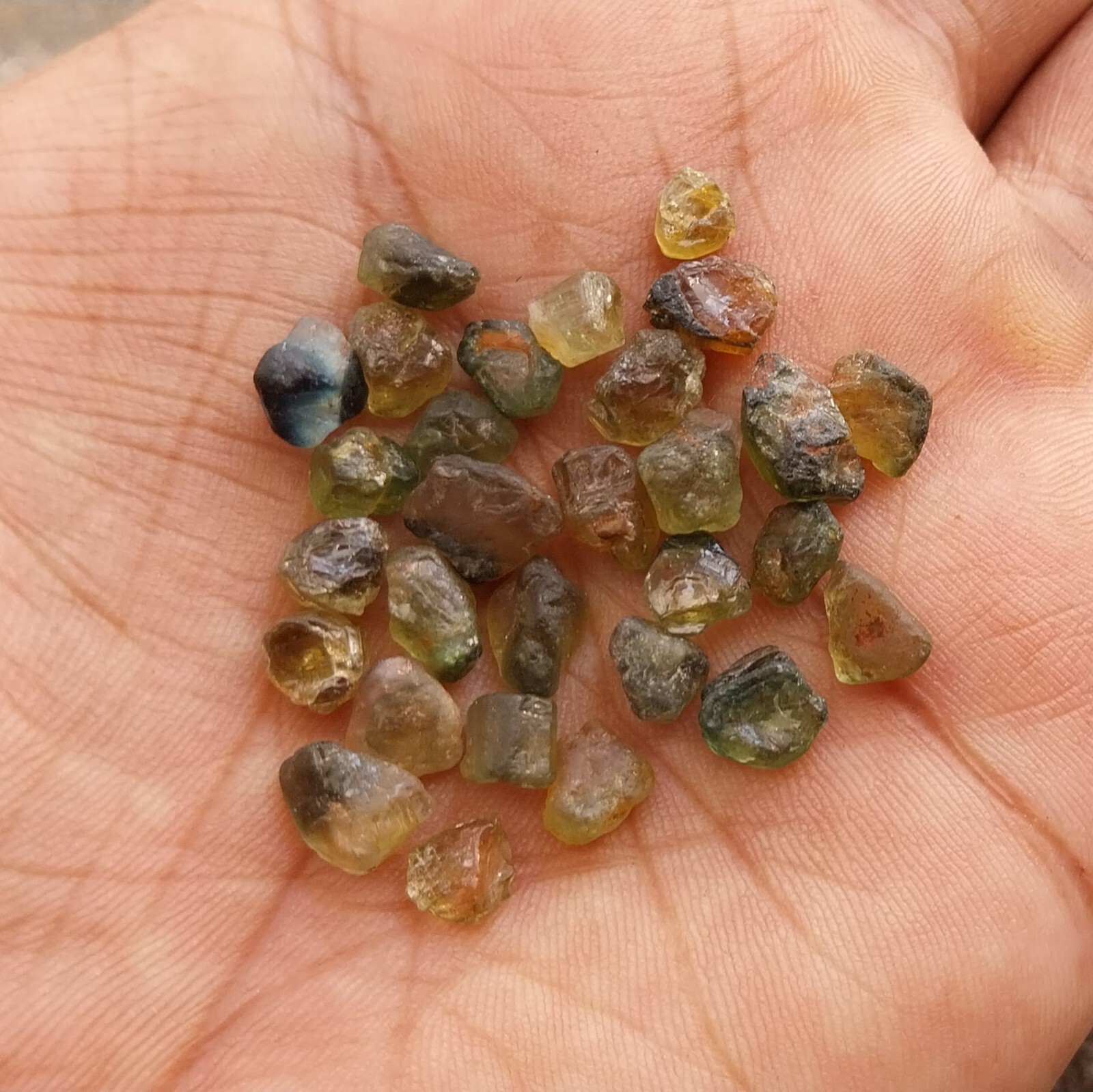 40 Carat 5 to 8 MM Natural Multi Color Tourmaline Raw Rough 29 Piece Lot Gems