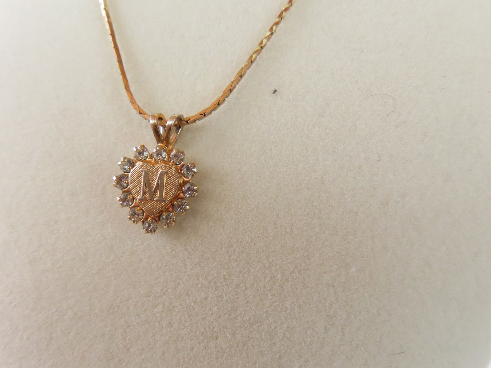 M letter gold toned necklace, M Name or Mom necklace, mothers day necklace