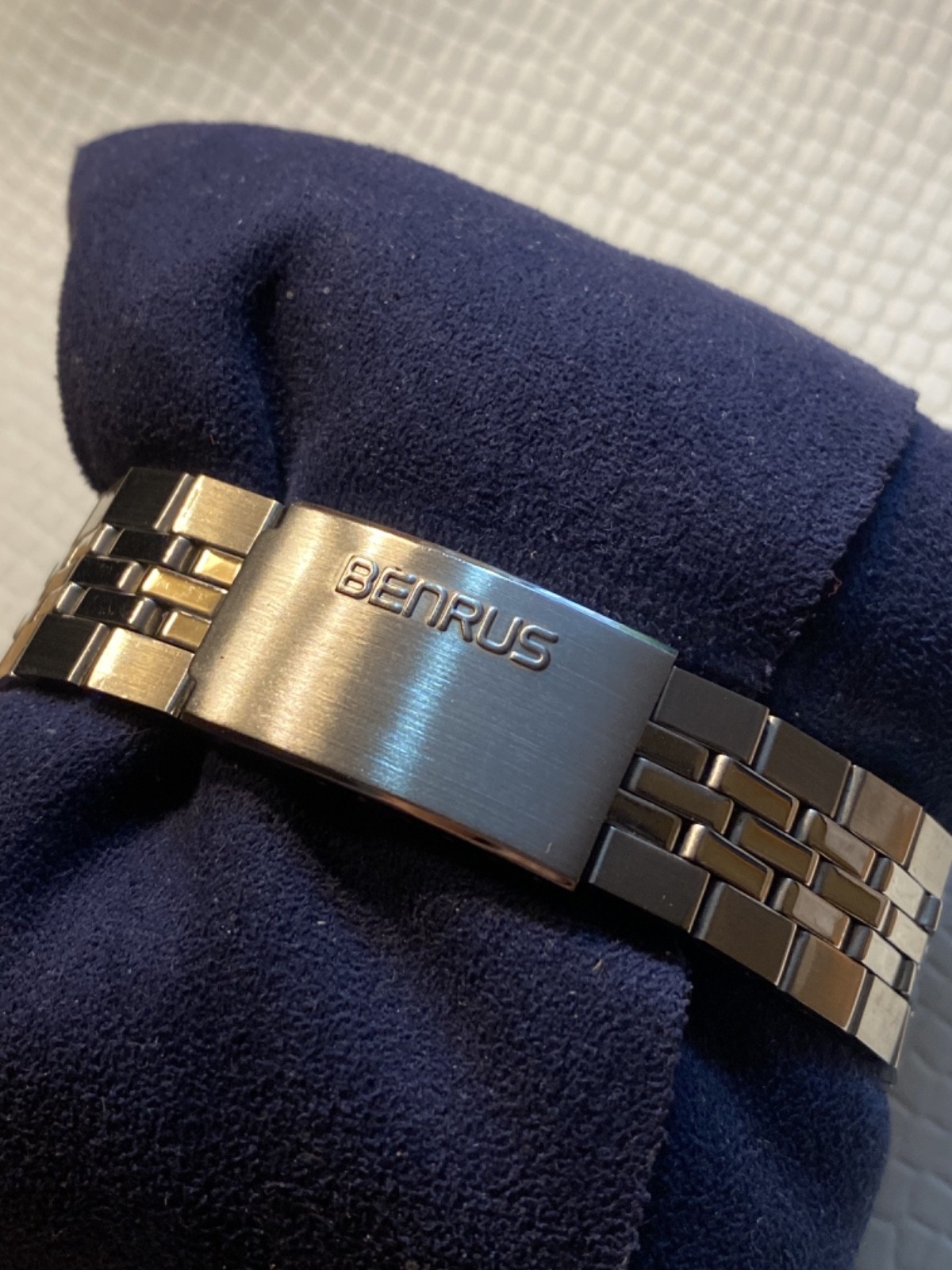 1960’s BENRUS 34.5mm “Alarm” w/ Rare Dial Variation & NOS Benrus Bracelet; Runs!