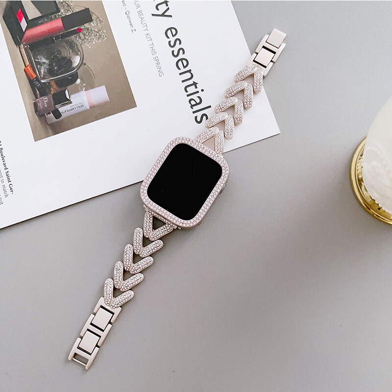 Bling Metal Watch Band Strap Case Cover For iWatch Series 10 9 8 7 6 5 SE Ultra