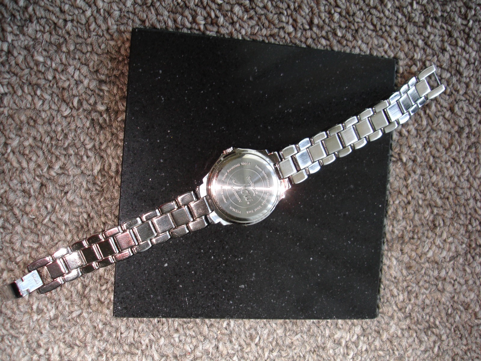 Pre-owned, women’s cream/silver Armitron Now watch ( Y121E/3); box, new battery