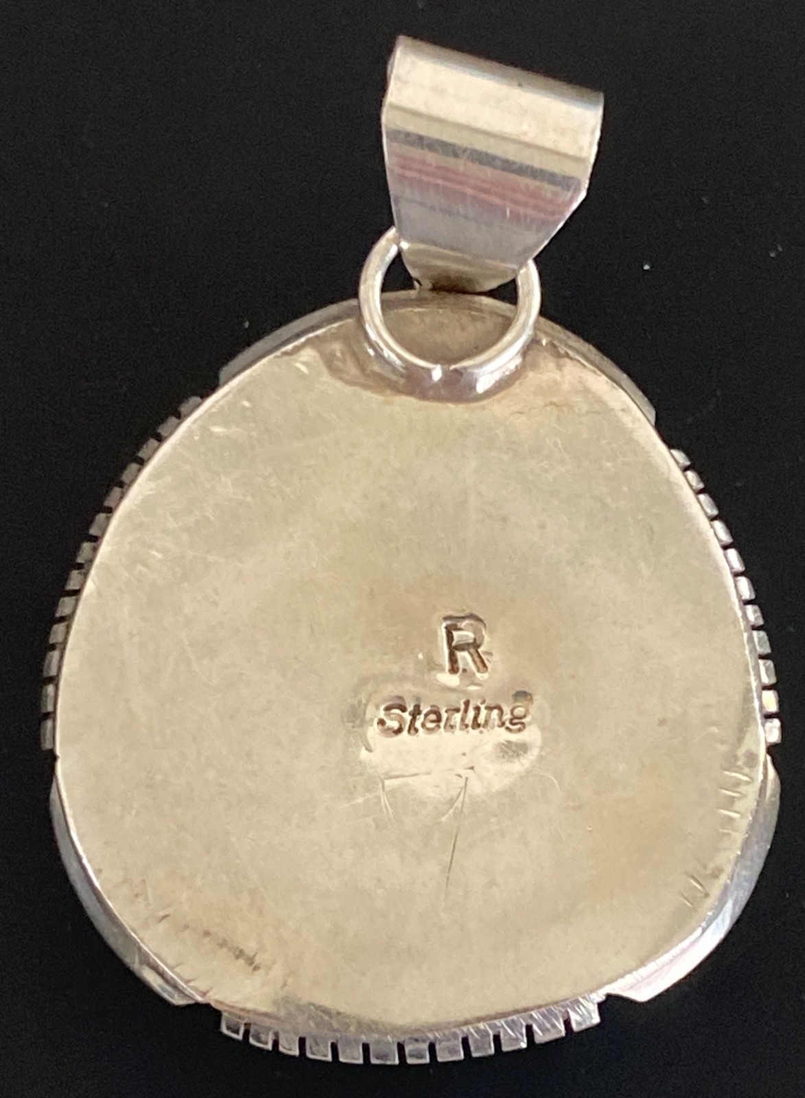 Old Pawn Turquoise Pendant Sterling Silver Vintage Southwestern Royston Cabochon