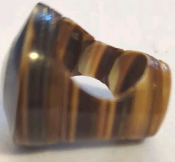 Unique Chunky Black White Brown Spiral Seashell Ring Size 6-61/2