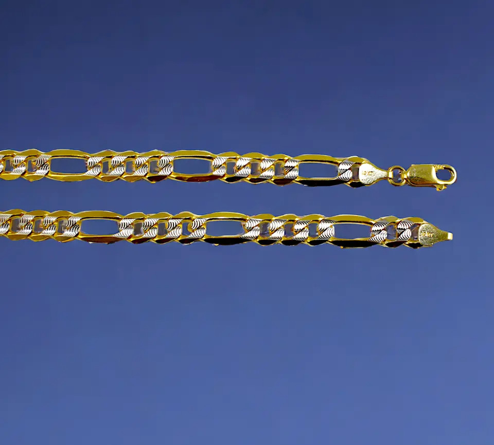 10K Yellow Gold SOLID Figaro Pave Necklace Bracelet Chain Real DC 2mm-11mm 7-30″