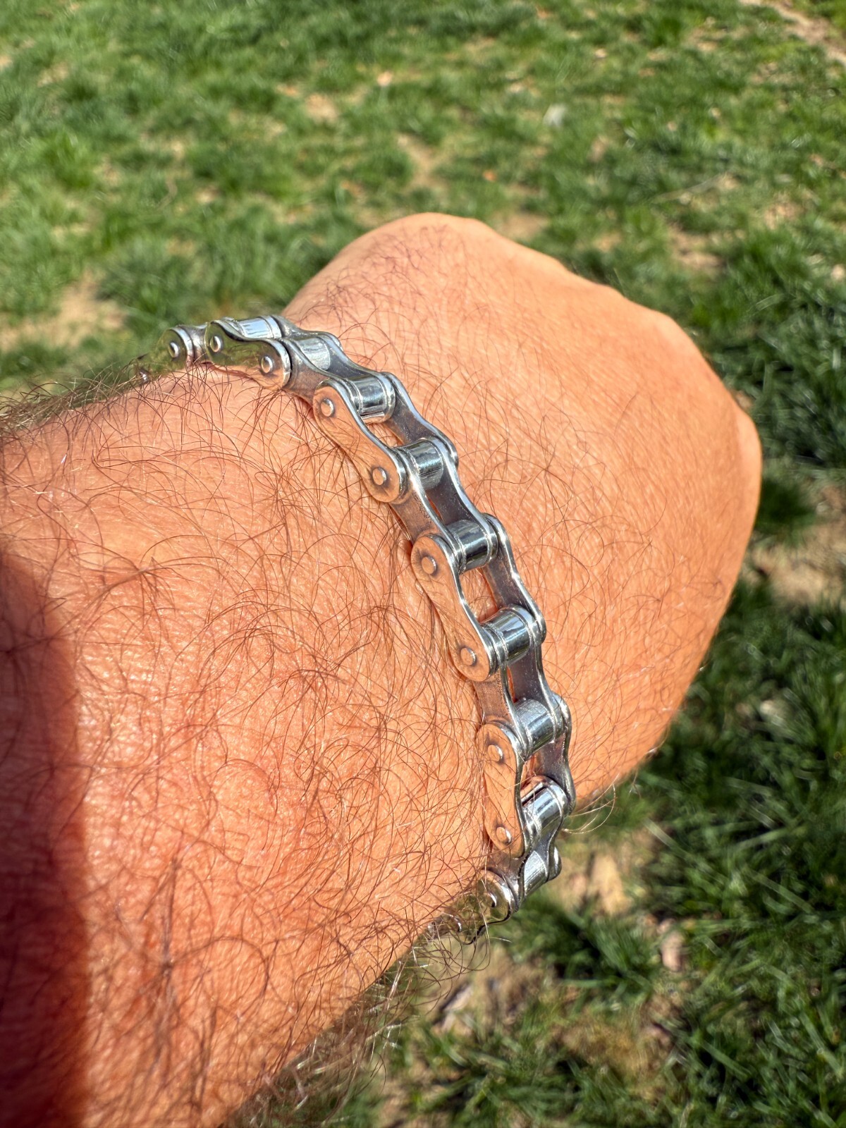 Bicycle Link Bracelet Real 925 Silver Oxidized Handmade 9mm Bike Motorcycle