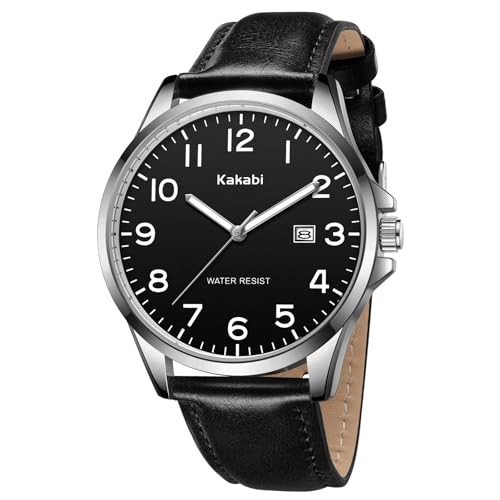 Watch for Men, Fashion Minimalist Wrist Watch Waterproof Quartz Analog 02-Black