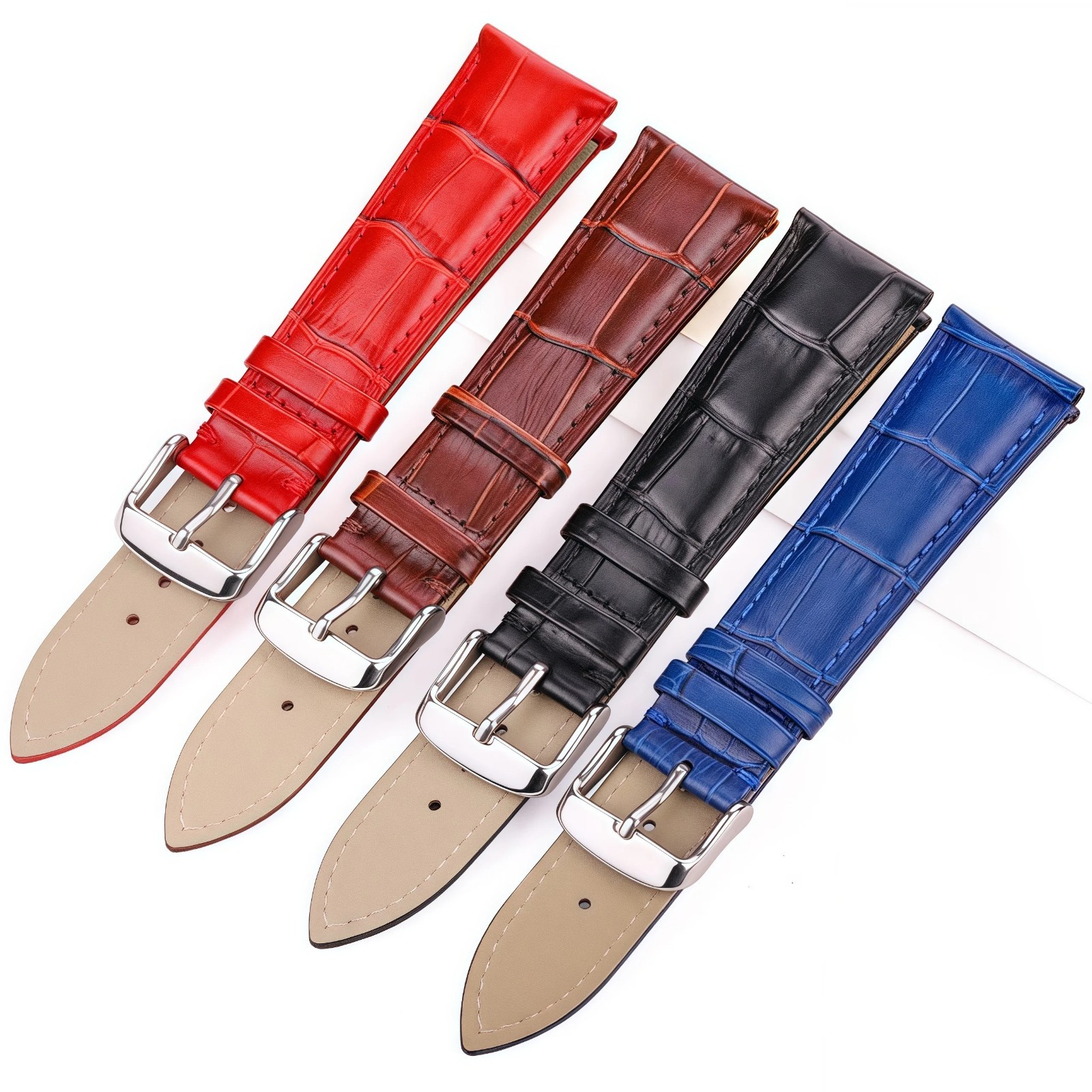 Alligator Grain Genuine Leather Watch Band Quick Release16mm/18mm/20mm/21mm/22mm