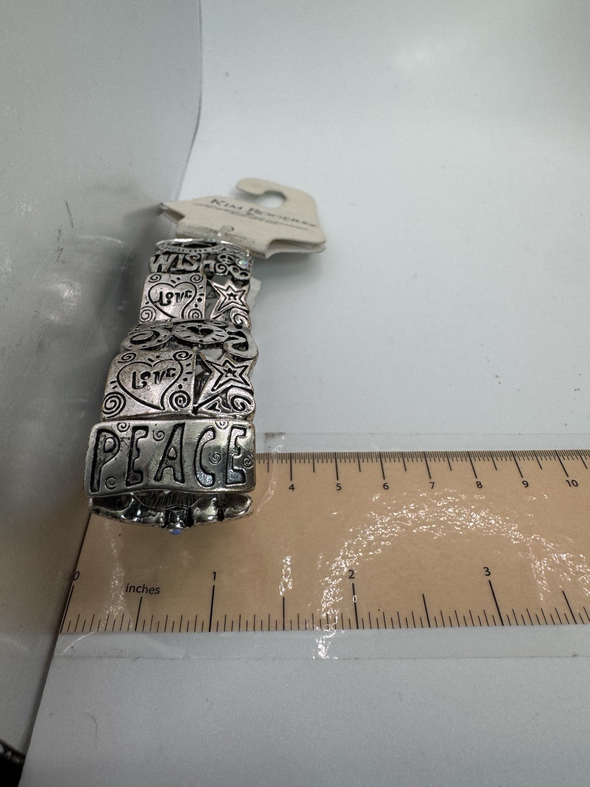 Kim Rogers Believe In Silver Tone Stretch Braclet NWT – Faith Love Peace Wish