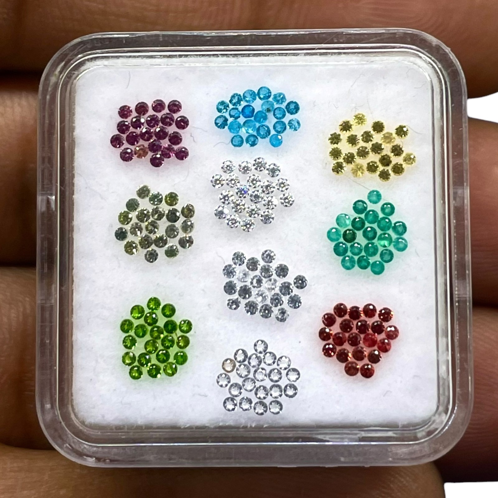 200 Pcs Natural Multi Gemstones Set 1mm Round Diamond Cut Calibrated Gems Lot