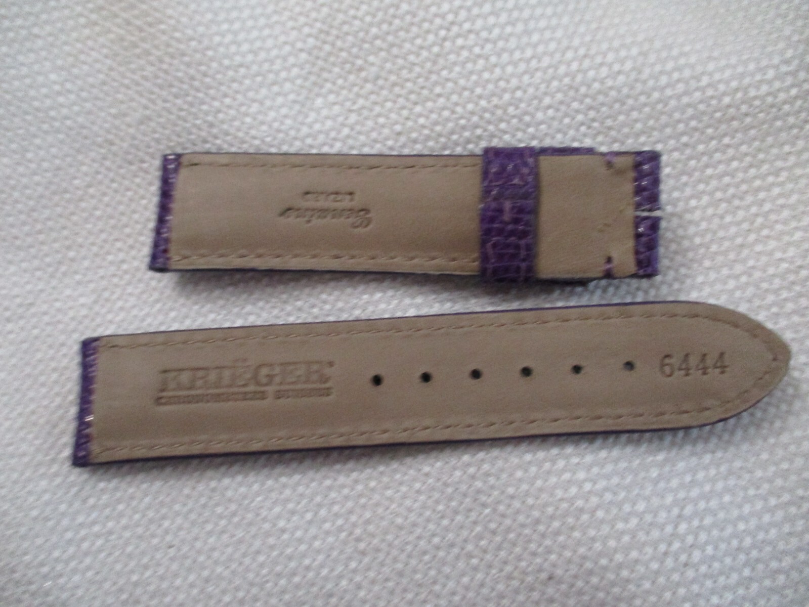 krieger GENUINE lizard exotic purple watchstrap watch band strap 19 MM