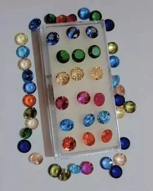 Natural Mix Color Sapphire 4 mm Cut Round 20 Piece Loose Ceylon Gemstone Lot