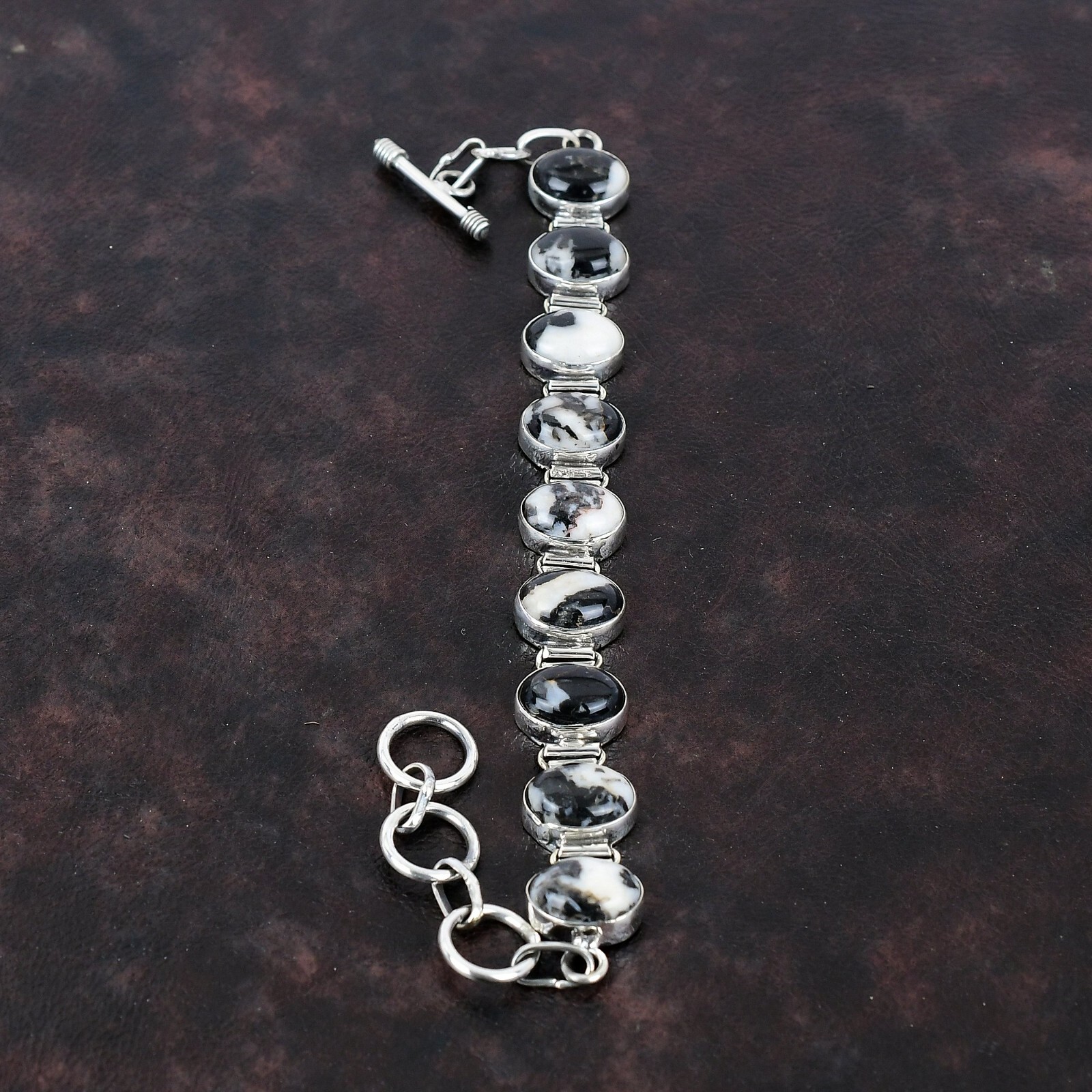 White Buffalo Turquoise Gemstone 925 Silver Daughters Day Chain Bracelet Jewelry