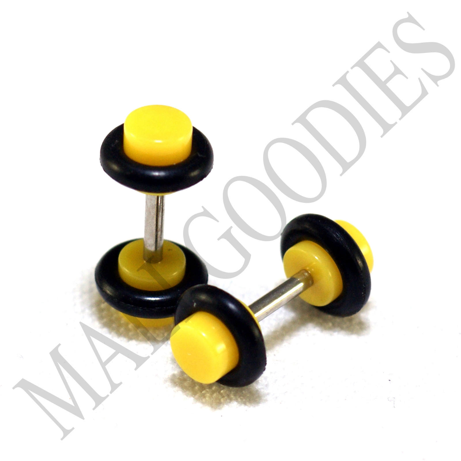 V077 Fake Cheaters Illusion Plugs 4 2 0 00G 7/16 1/2″ Yellow 4 5 6 8 10 11 12mm