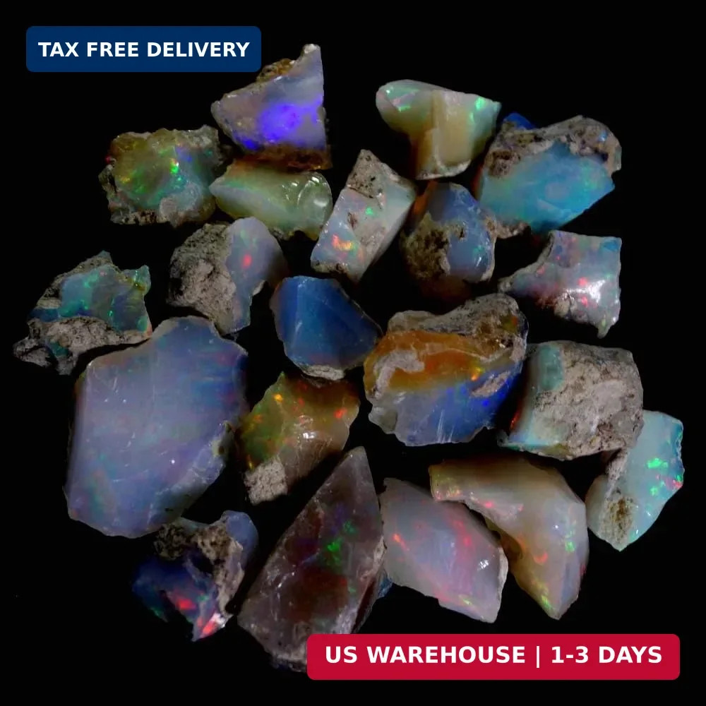 150.17cts 100% Natural Play of Color Ethiopian FIRE Opal Rough LOT Gemstone GOVI