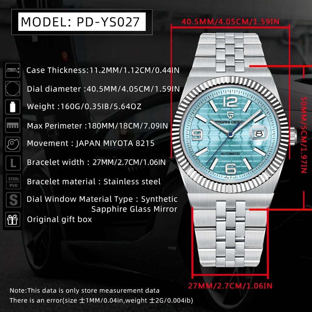 PAGANI DESIGN – Land Dweller 40 – New Watches 3D Rhombus Dial Luxury Automatic W