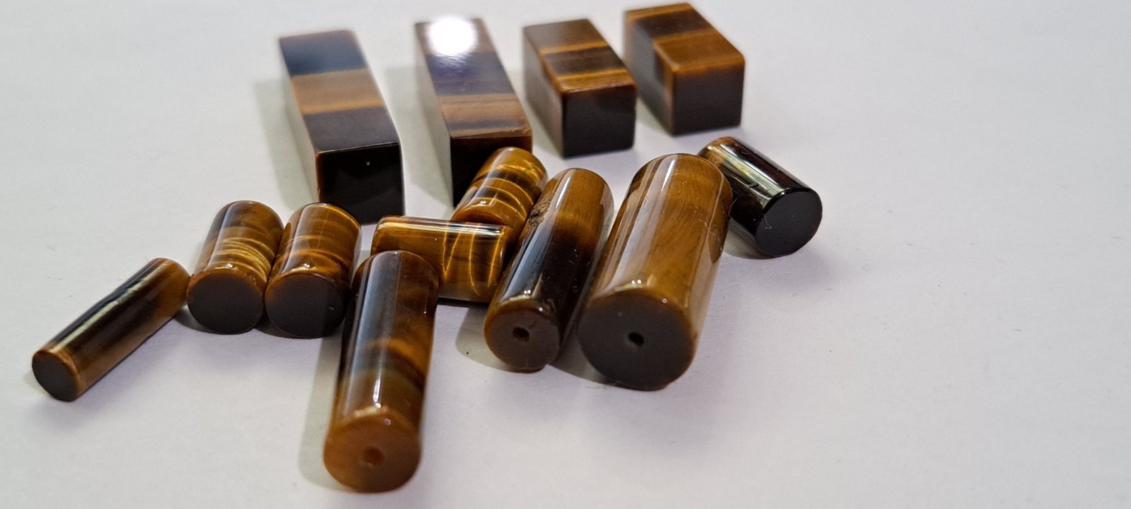 Lot of Tiger Eye Tube Stones As Pictured Nice Stones