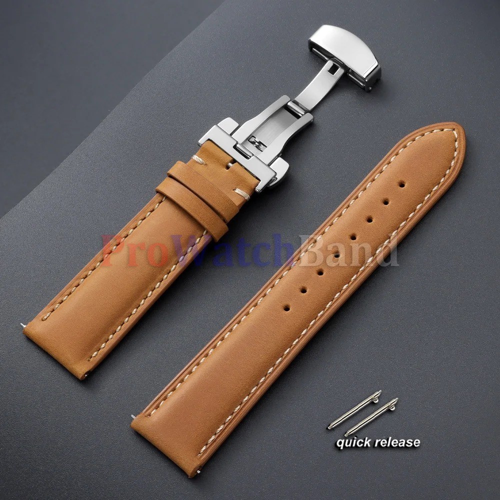 Genuine Calfskin Leather Watchband for Omega Business Belt for Seiko