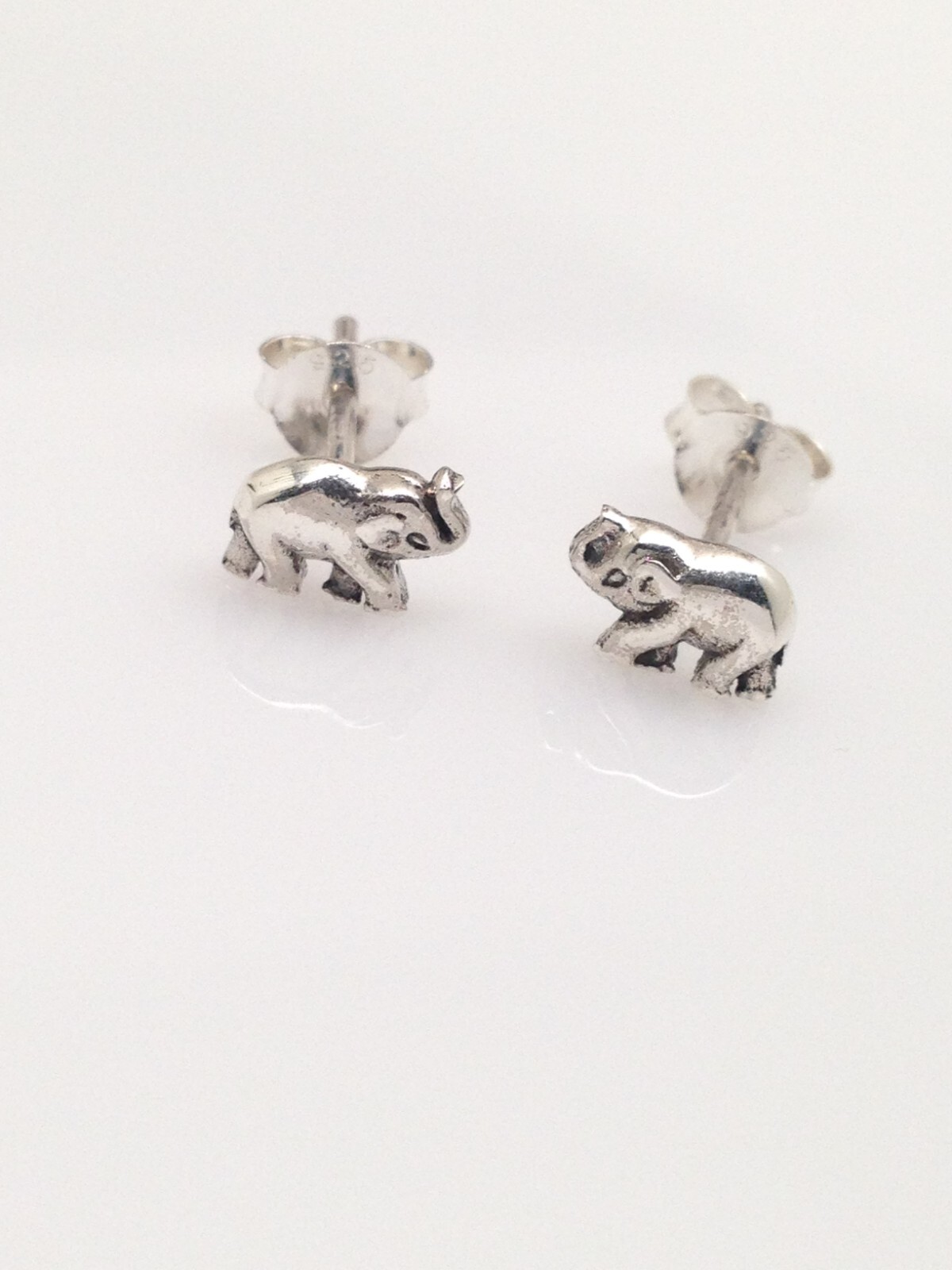 925 Sterling Silver Baby Elephant Stud Earrings Women Girls Dainty Studs 7mm