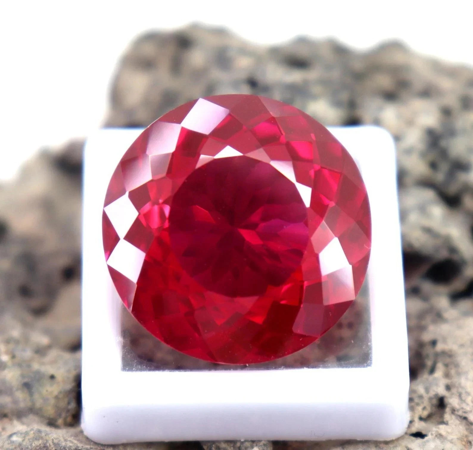 45 Ct Mozambique Red Ruby Round Cut Certified Loose Gemstone