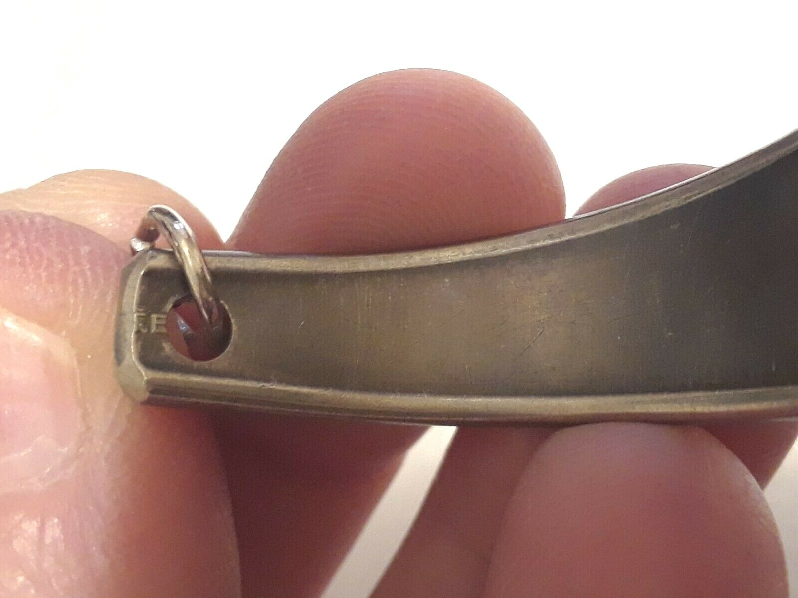 Spoon handle Bracelet. 2 piece with toggle clasp and burnt orange beads.