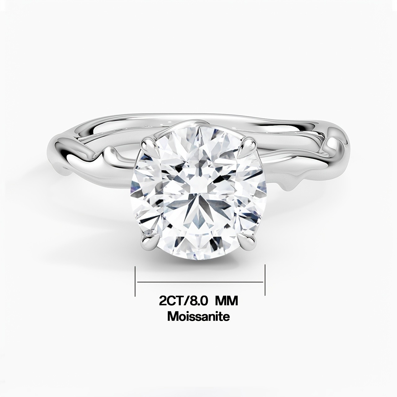 925 Silver Moissanite Solitaire Ring Size 6 7 8 9 For Engagement Gift