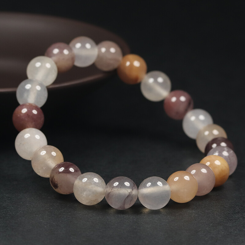 7″&8mm Certified 100% Natural Grade A Brown Lavender Jade Bracelet Bangle 47865