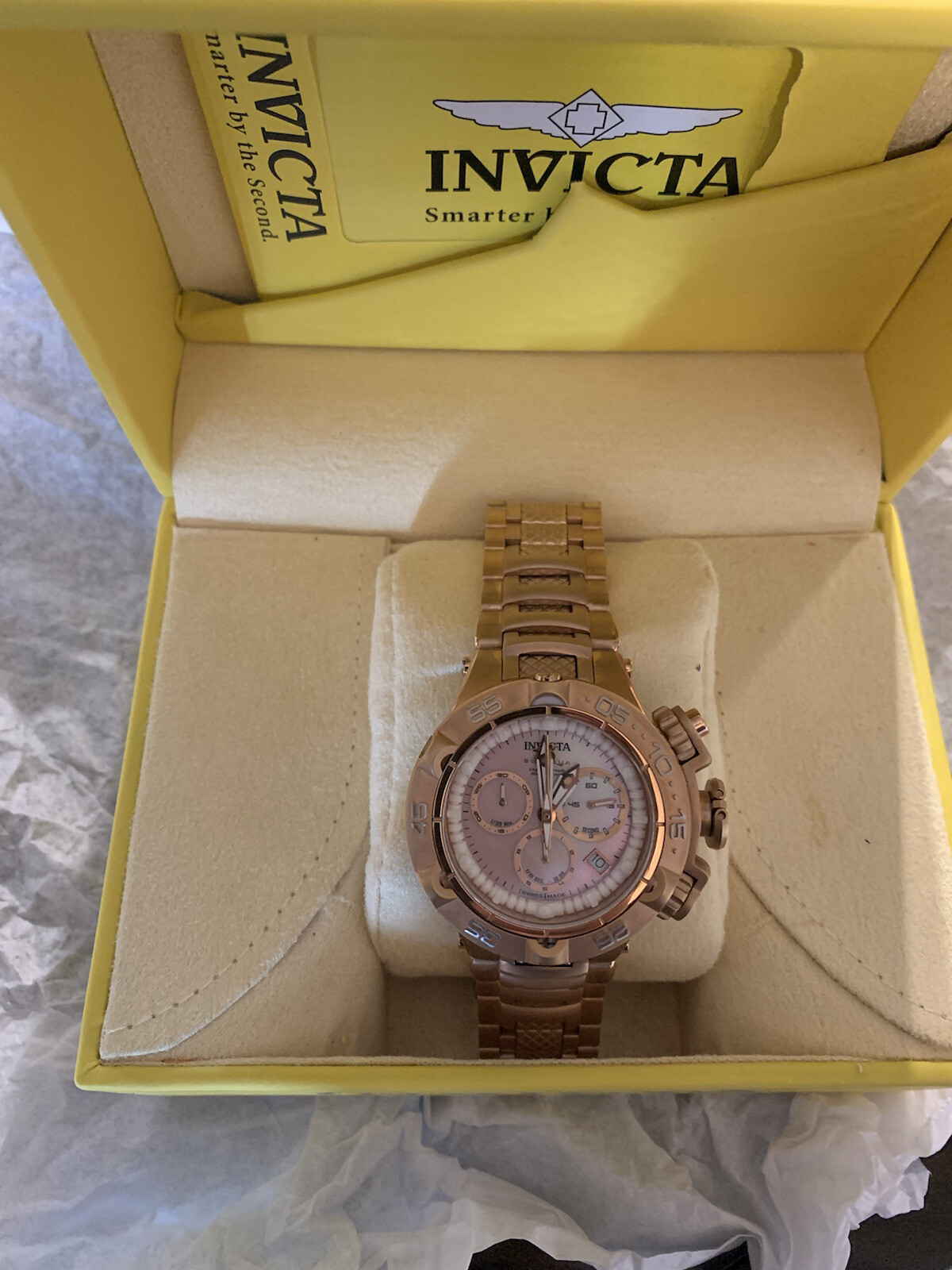 Invicta Subaqua Noma V Lady Round 42 mm Rose Gold/Pink MOP Water Resistance 500M