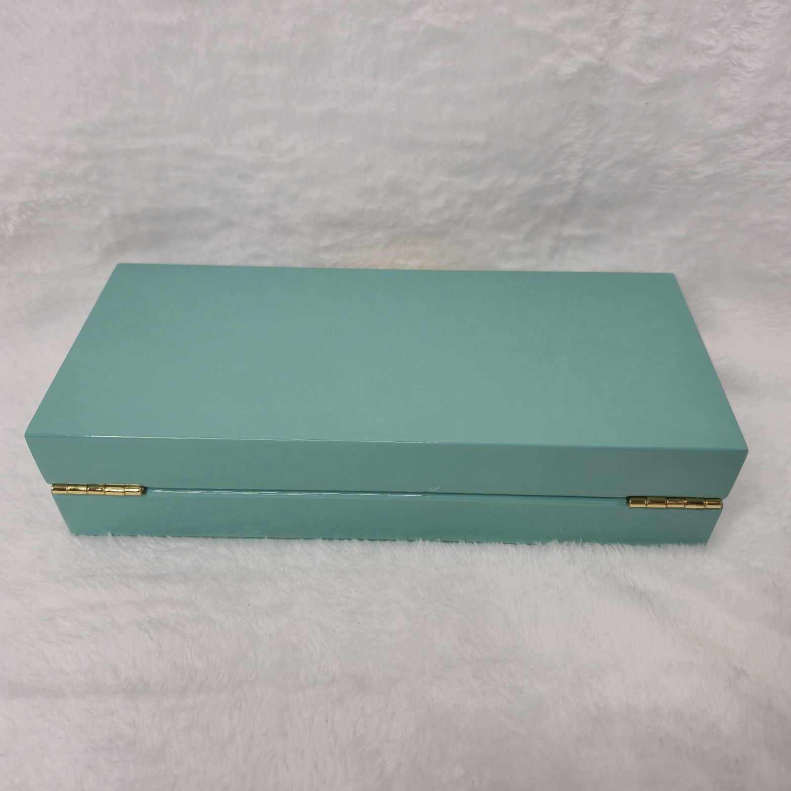 Addison Ross Ross LTD Polished Lacquer Wood Jewelery Box Glossy Teal 4″x9″ NWOB