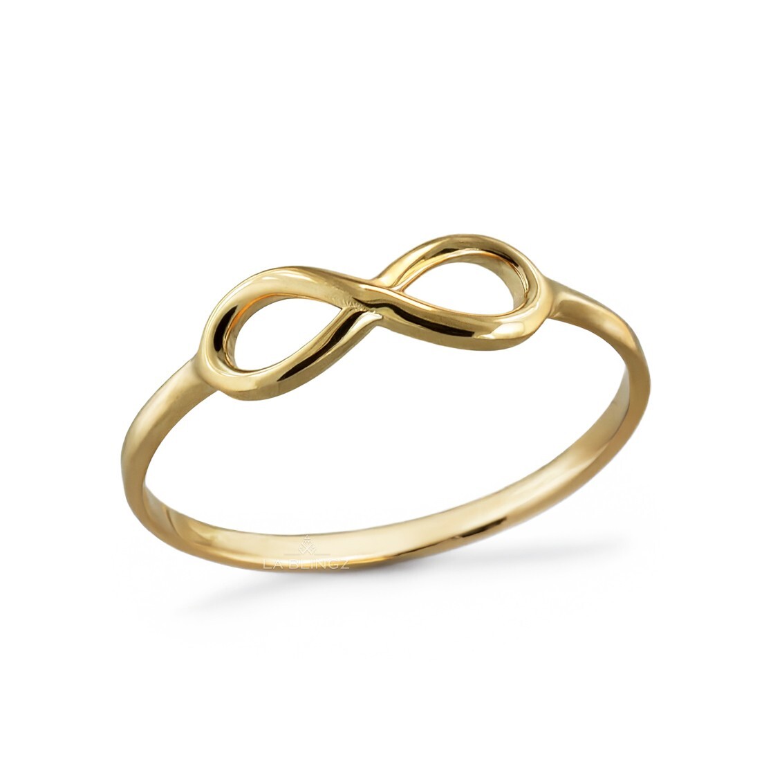 Elegant Gold Infinity Ring for Women Minimalist Chic Look in 10K or 14K Gold