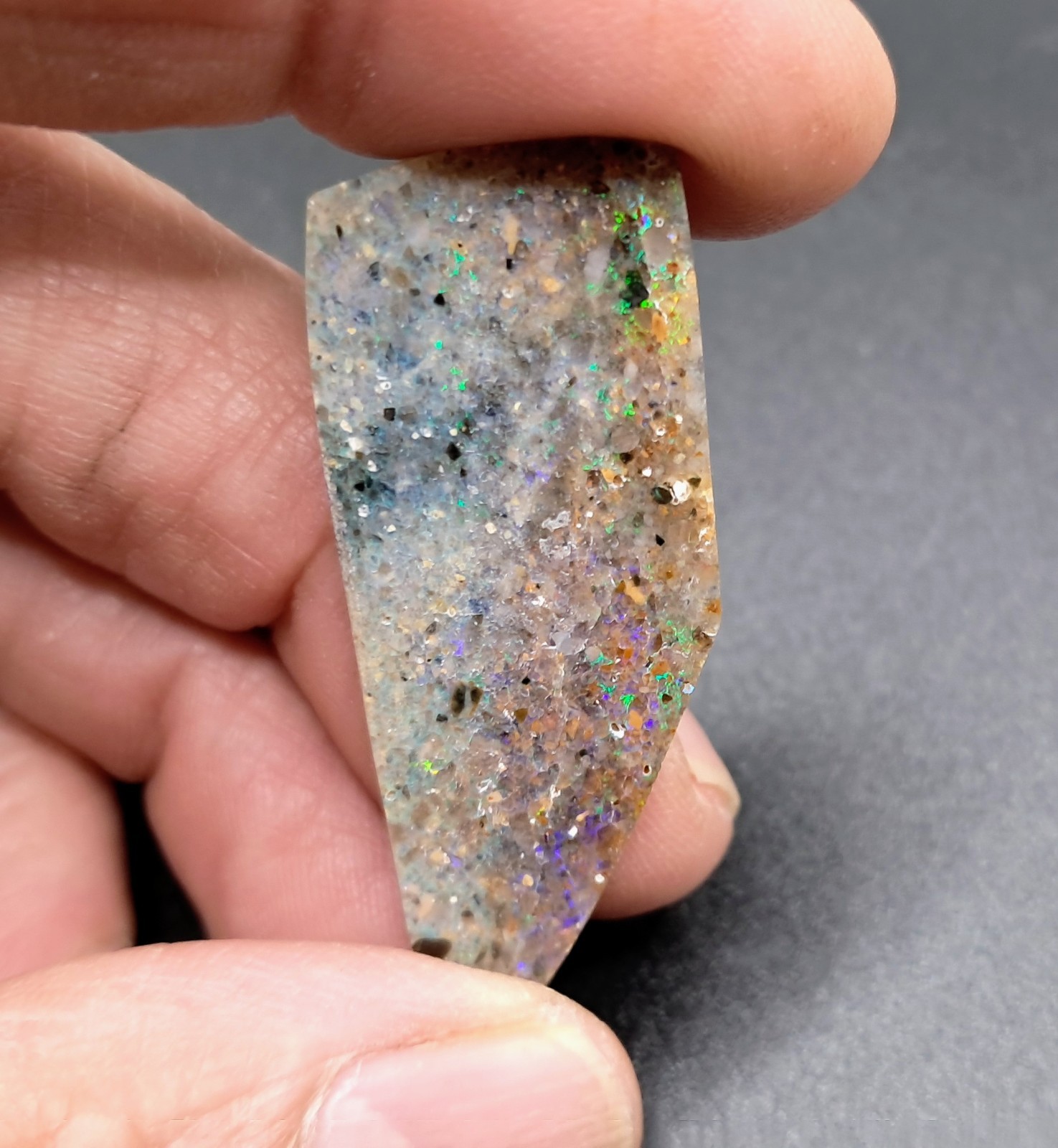 Louisiana Opal Cabochon 43.5 X 18 mm Freeform