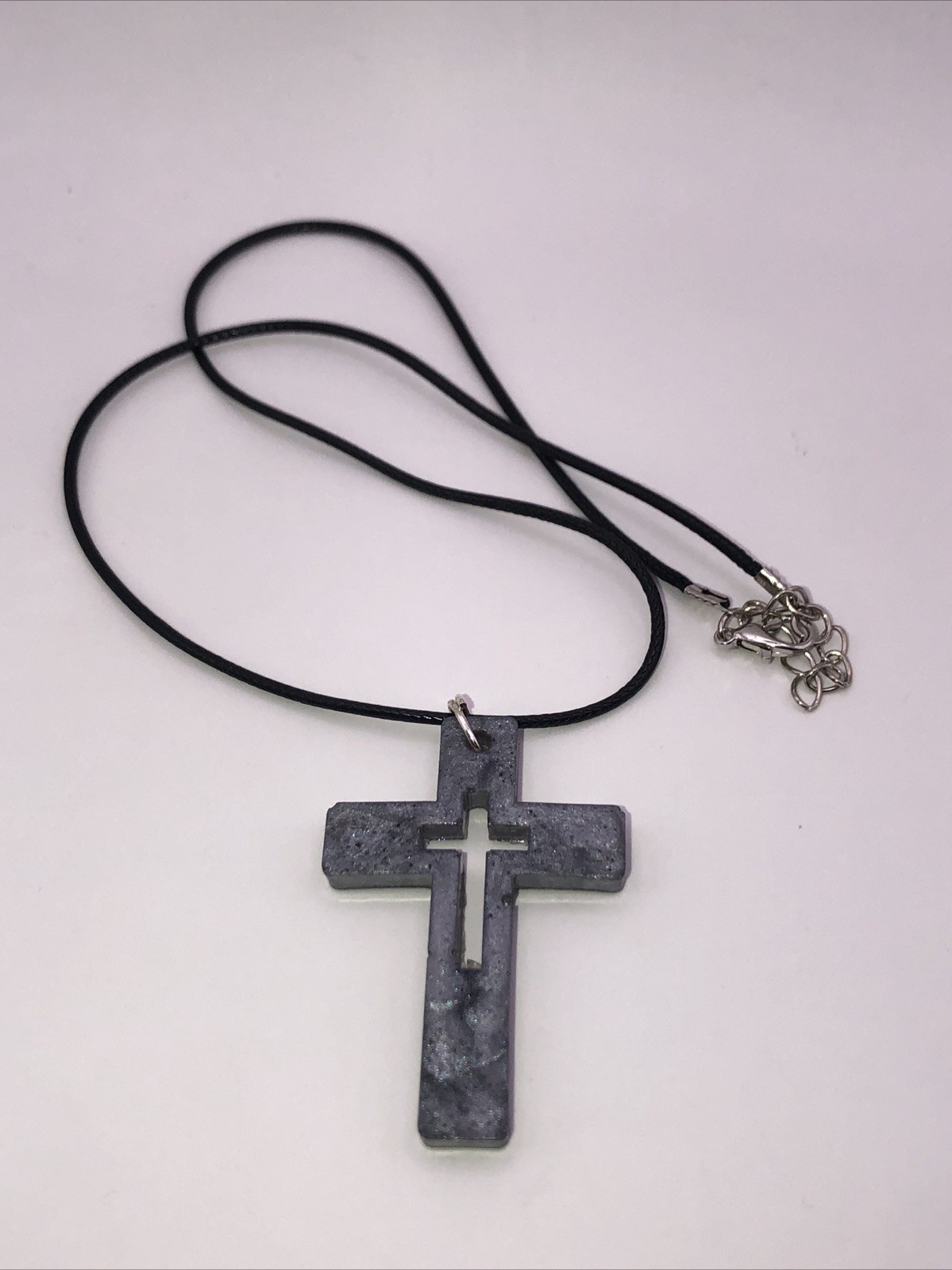 House Of David Handmade Artesian Cross Necklace Silver Color One Of A Kind 18 in