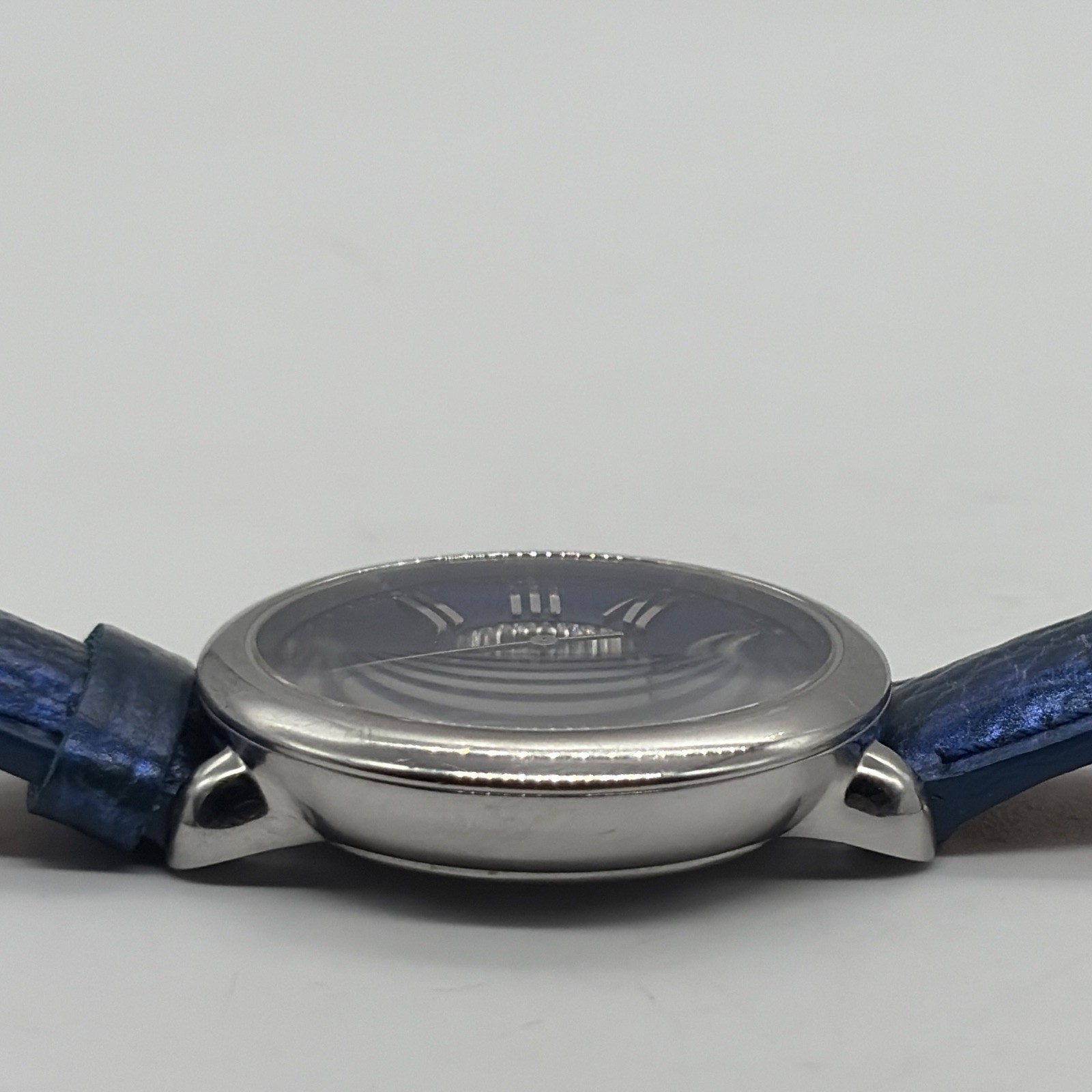 Michele Serein Diamond Watch Ocean blue Dial Genuine Leather Band MW21B00A0964