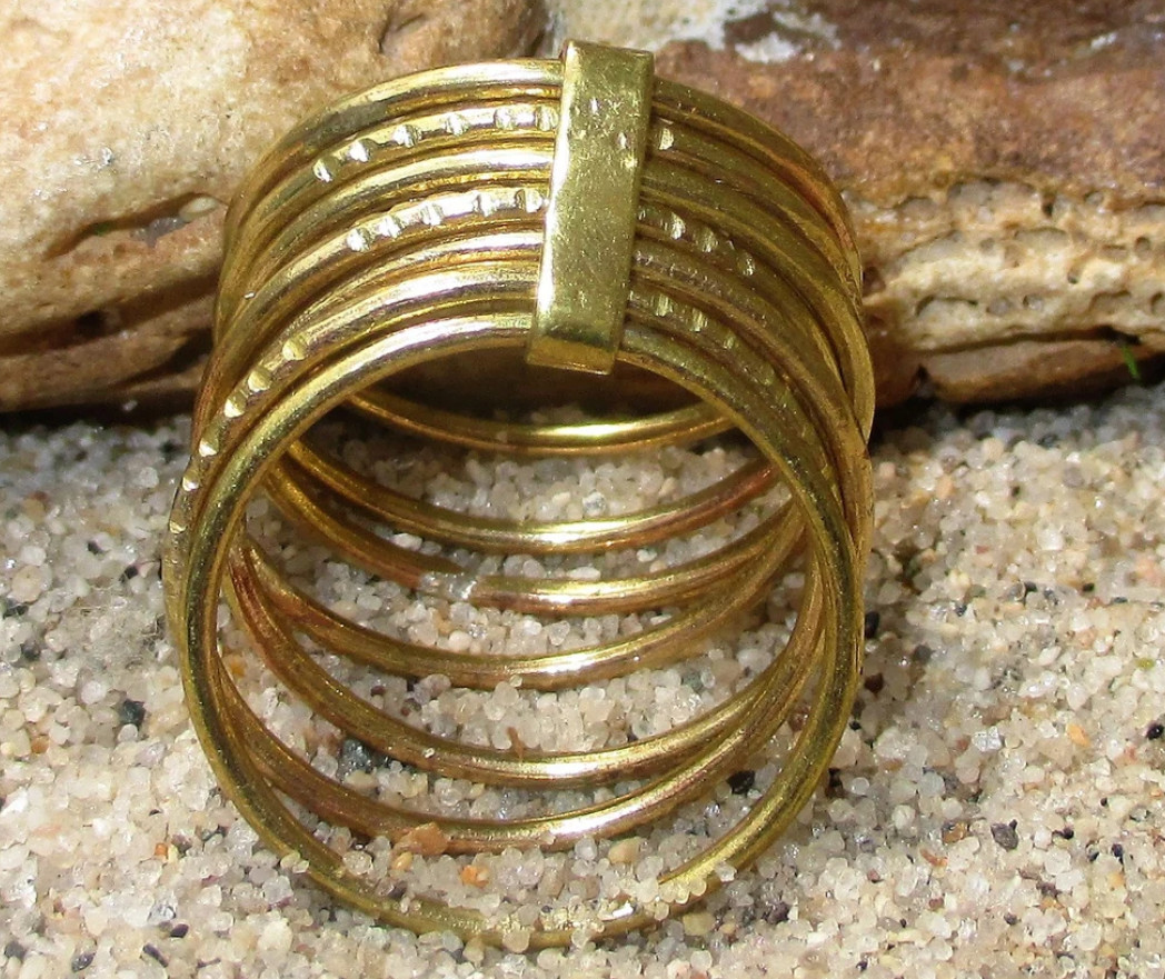 Brass Seven-Day Blessing Ring Spinner Ring Handmade Ring Antique Ring For Women