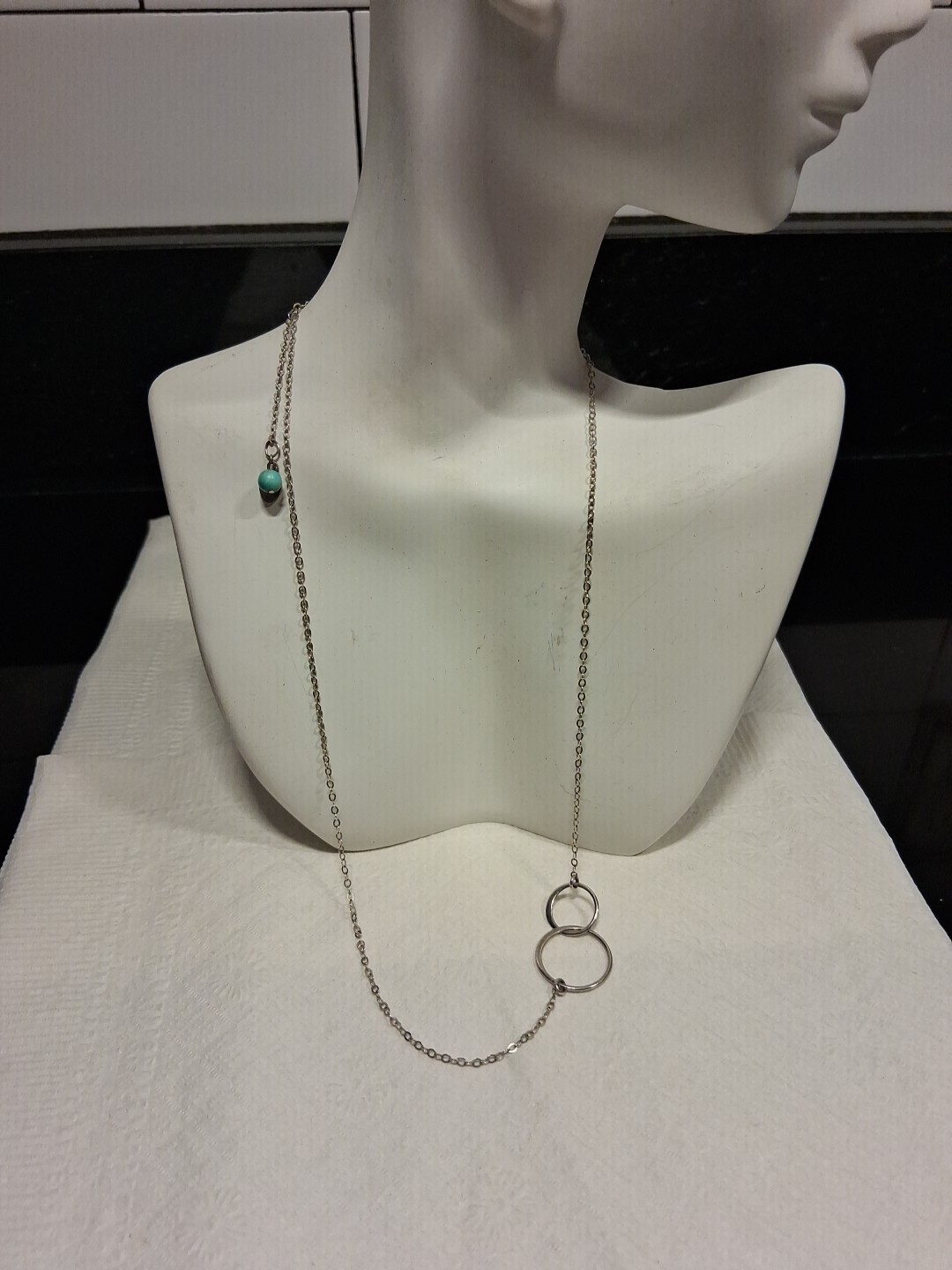 ​Authentic Effy 925 Sterling Silver 16″ Interlocking Circle Necklace 2.4g