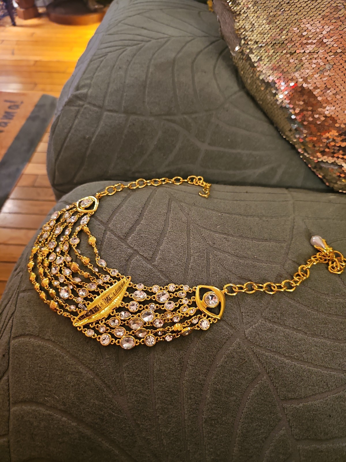 Schiaparelli Multi Strand Cz Necklace