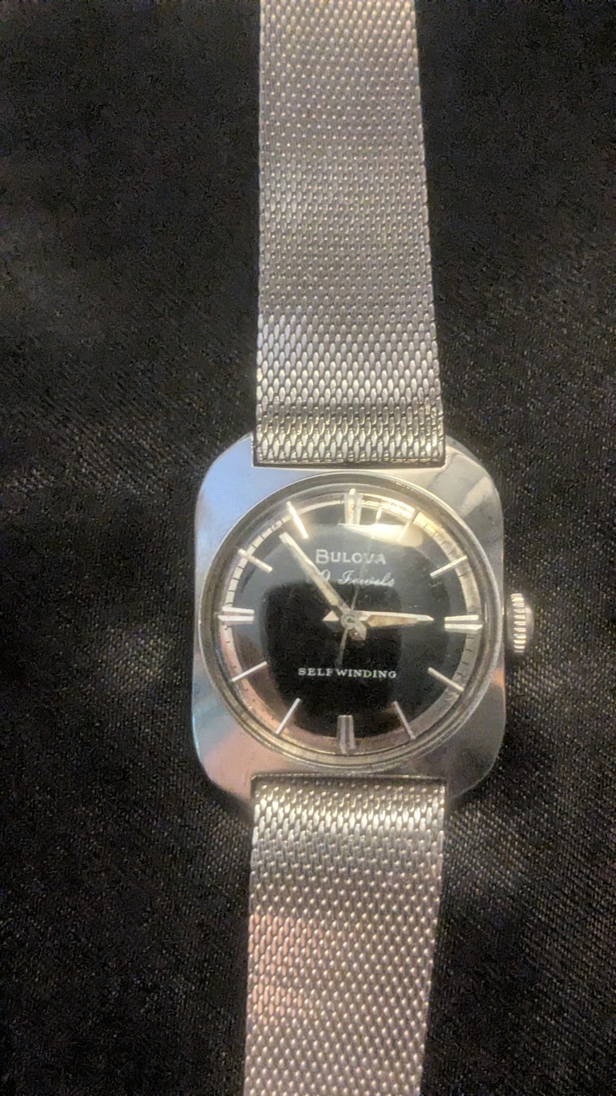 BULOVA M5 30 JEWELS MEN’S STAINLESS STEEL SELF WINDING WRISTWATCH WITH BAND 1965