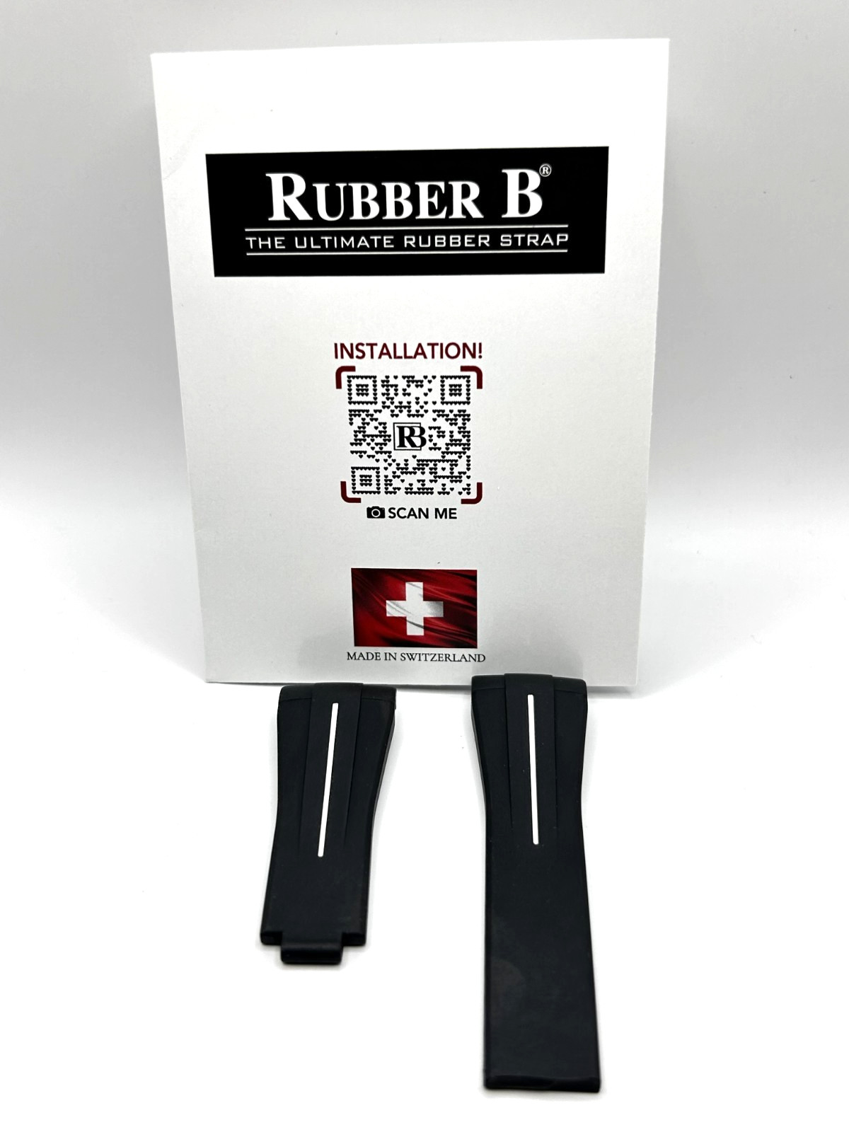 Preowned Genuine Rubber B Strap M105-BK/VCWT For Rolex Explorer II 216570! 61162