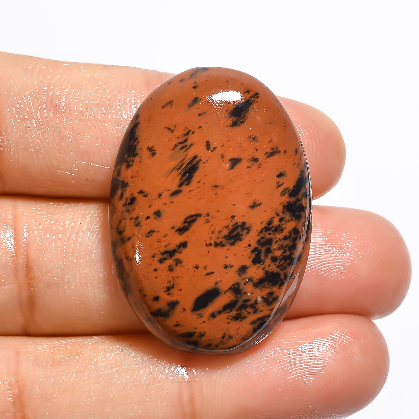 AAA 100% Natural Mahogany Obsidian Oval Cabochon Loose Gemstone 36 Ct 32X23X7 mm