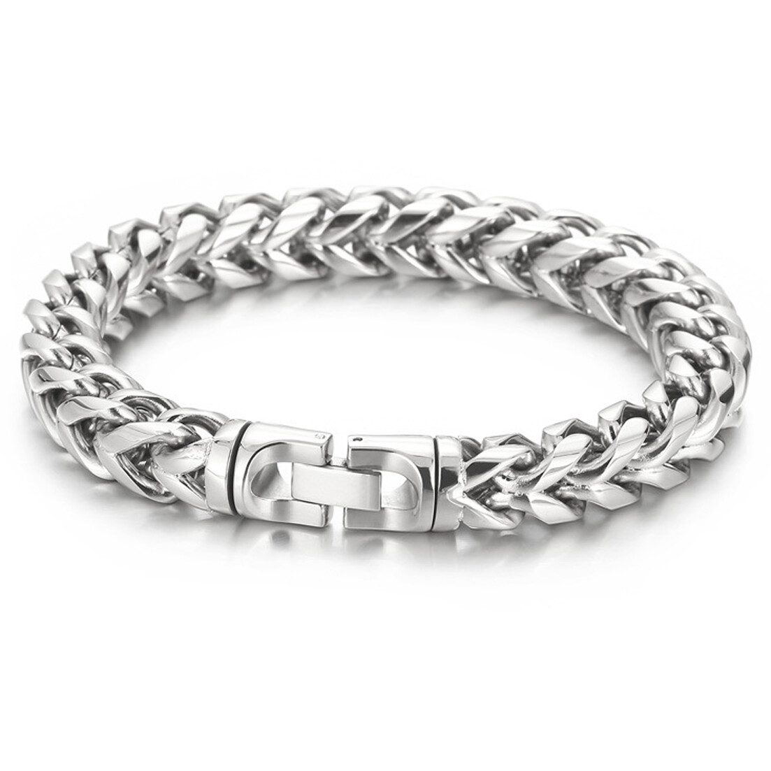 Men’s Wheat Chain Bracelet Stainless Steel Chain Bangle 5 Colors 8mm/10mm 9.05″