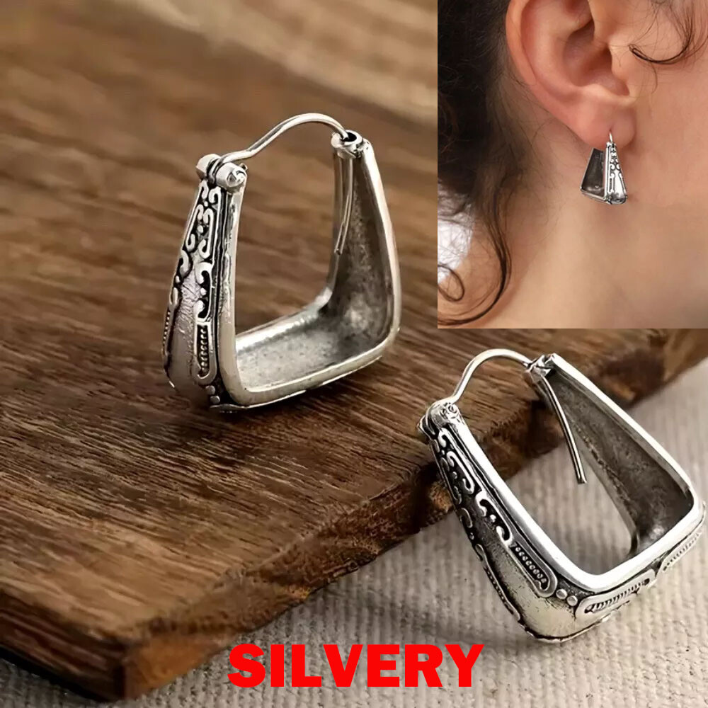 Silvery For Boho Unique Vintage Earrings Stirrup Horse Jewelry Retro Style Women